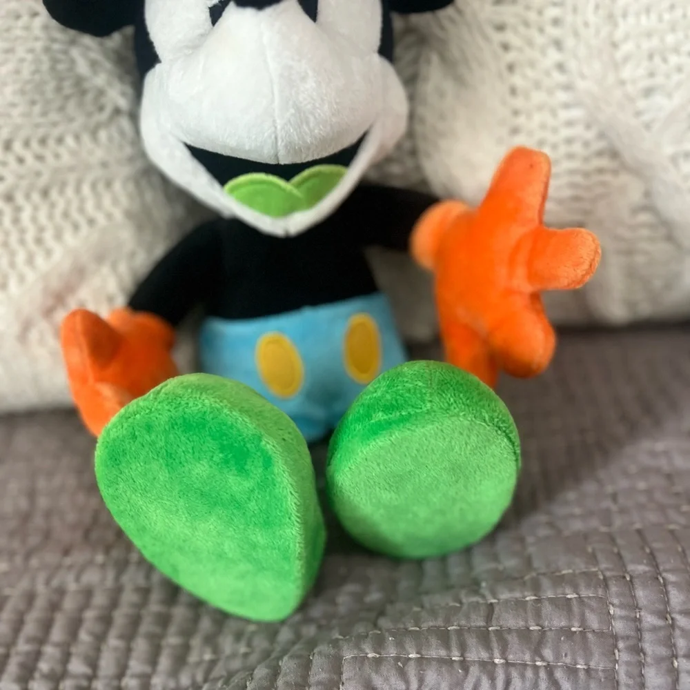 Disney Parks Mickey Mouse Articulated Bendable Neon Colorful Plush 12”